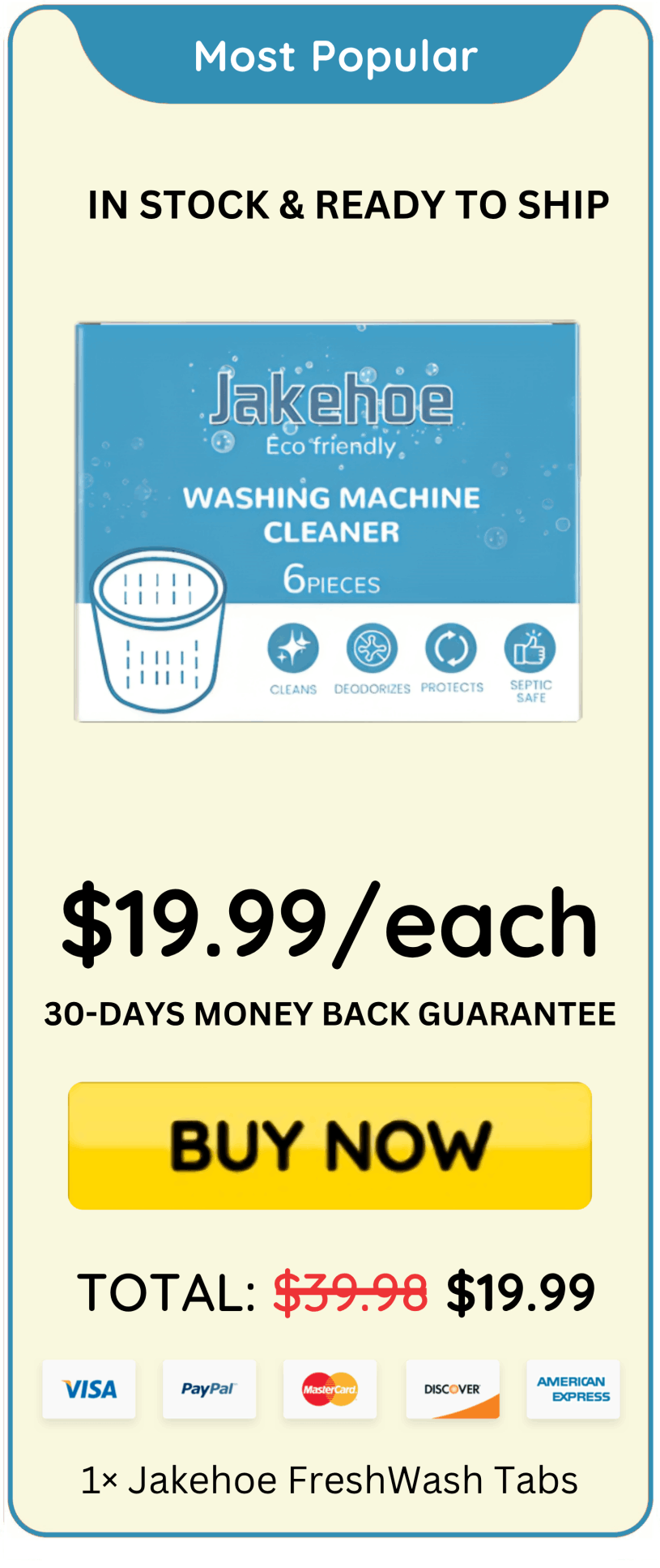Jakehoe FreshWash Tabs offer price 