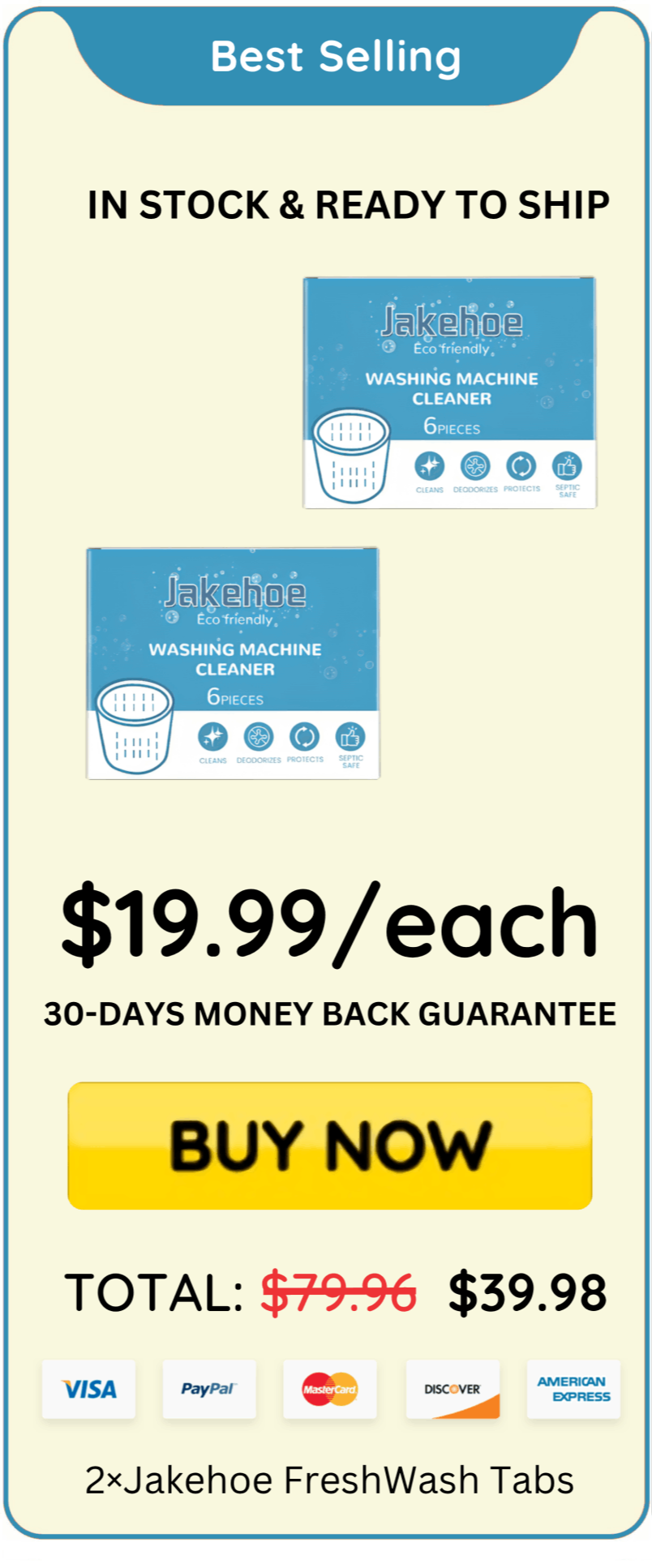 Jakehoe FreshWash Tabs offer price 