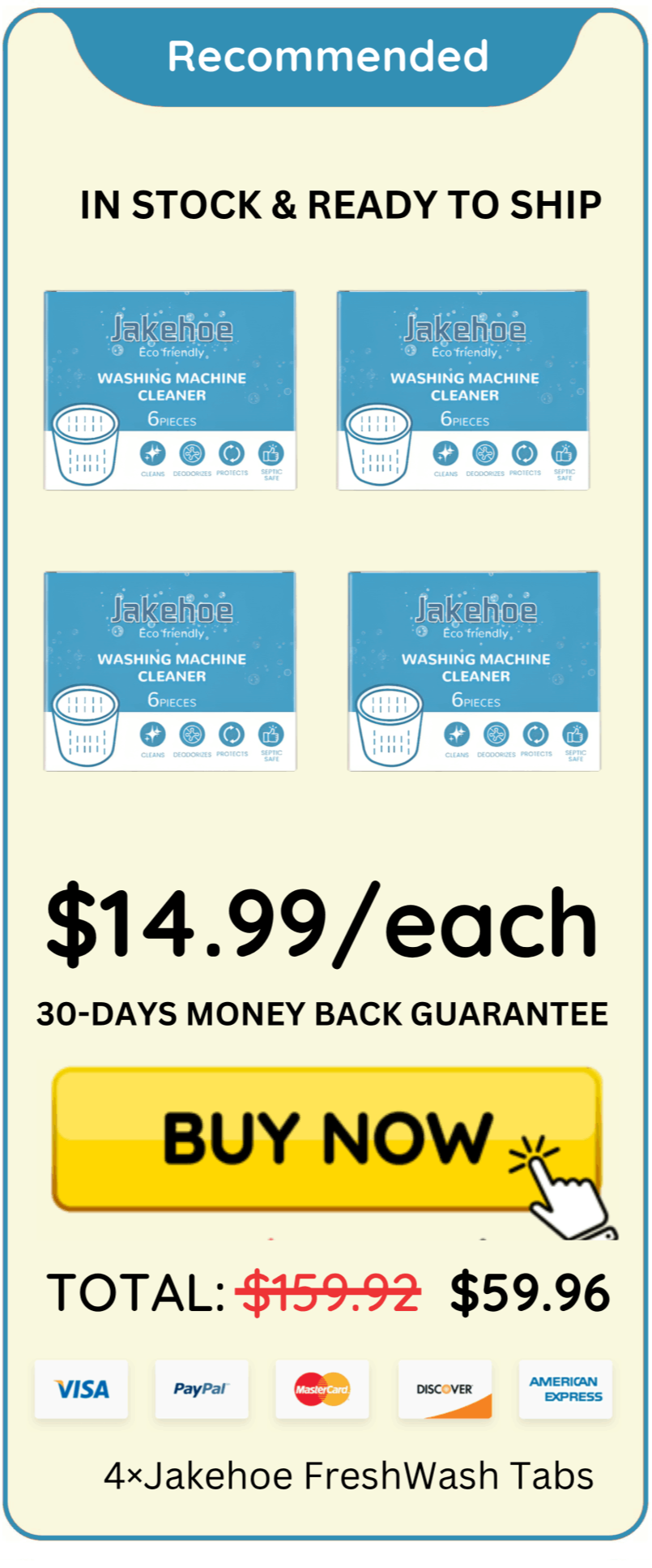 Jakehoe FreshWash Tabs offer price 